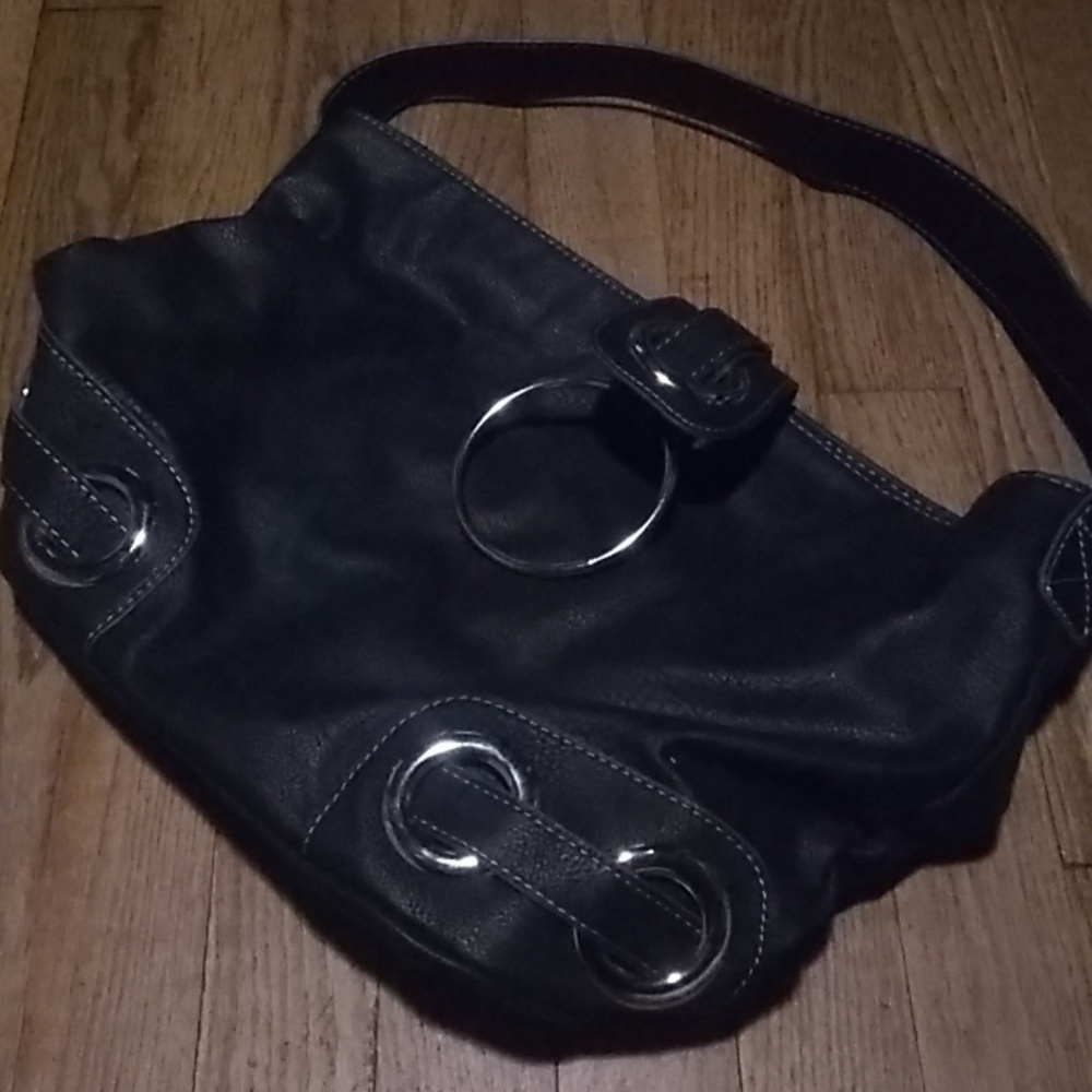 Black and chrome purse